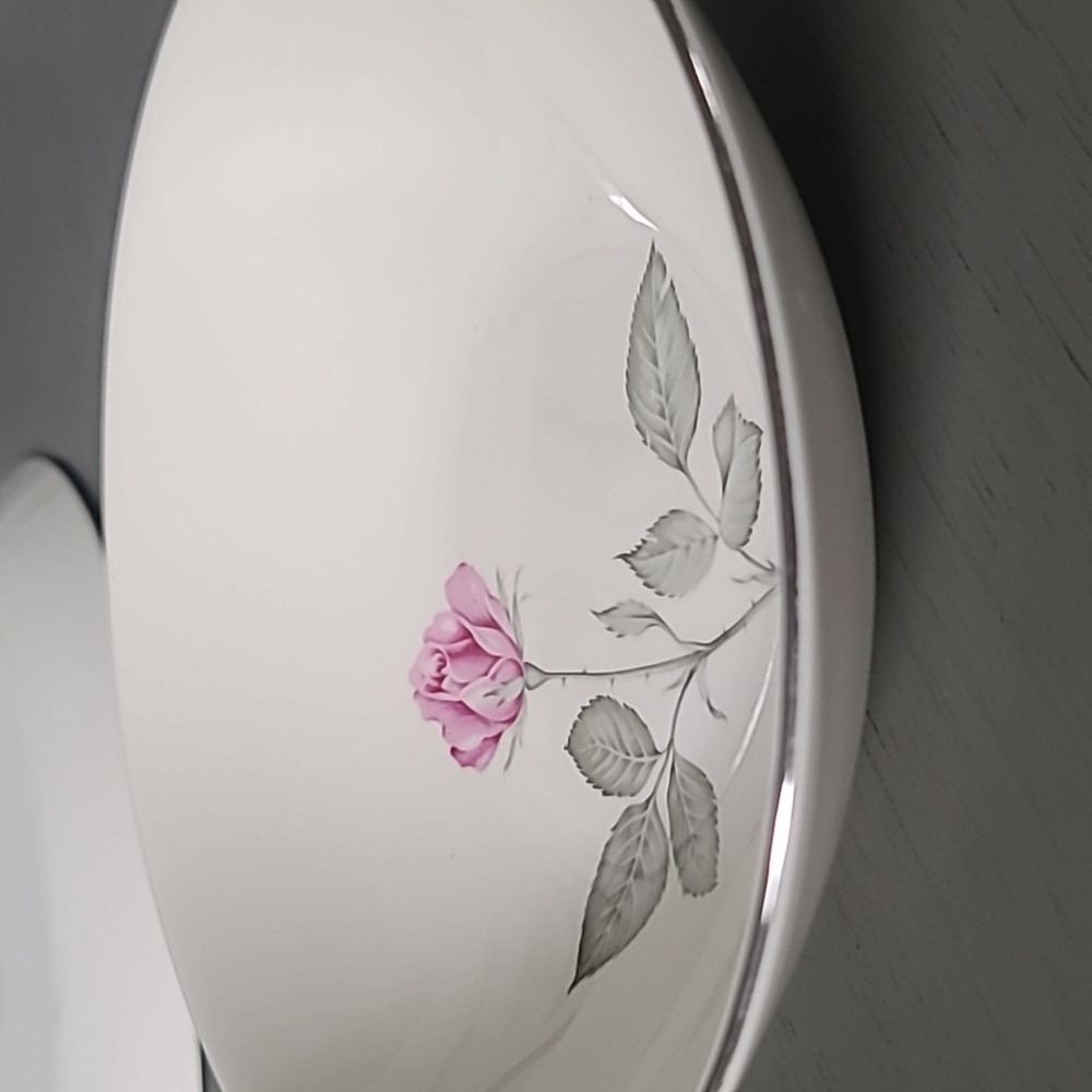 Zylstra Fine Dinning Serving Plate & Bowl Pink Rose Design - Picture 7 of 9